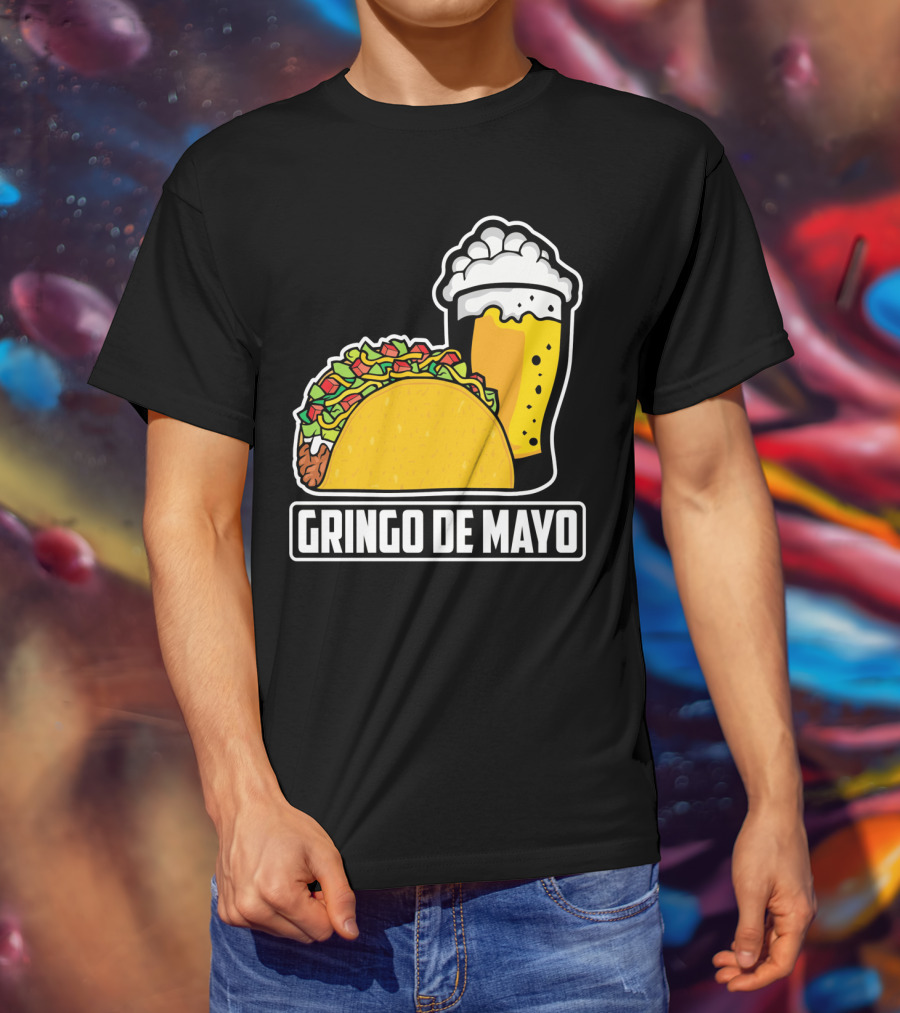 Gringo De Mayo Taco Beer Pun Cinco De Mayo T-Shirt