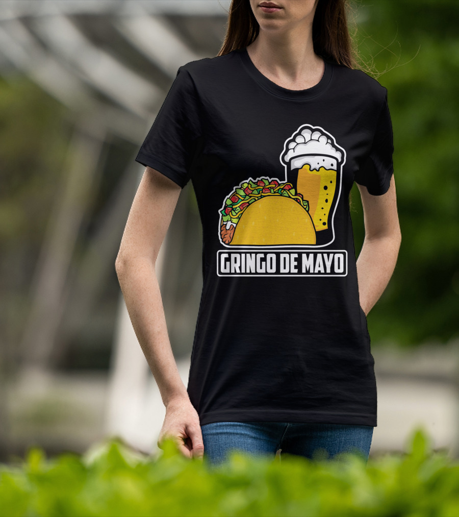 Gringo De Mayo Taco Beer Pun Cinco De Mayo T-Shirt