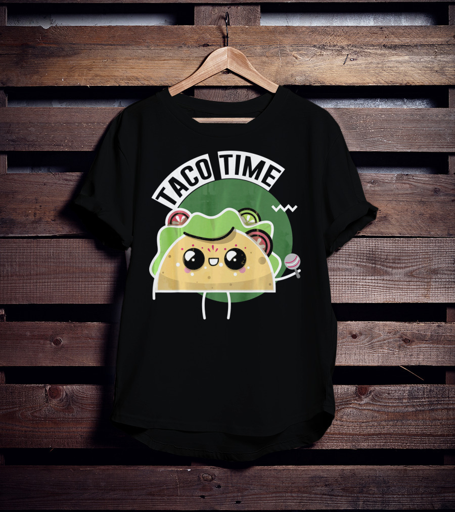 Taco Time Cinco De Mayo Me Food Cartoon Fiesta T-Shirt