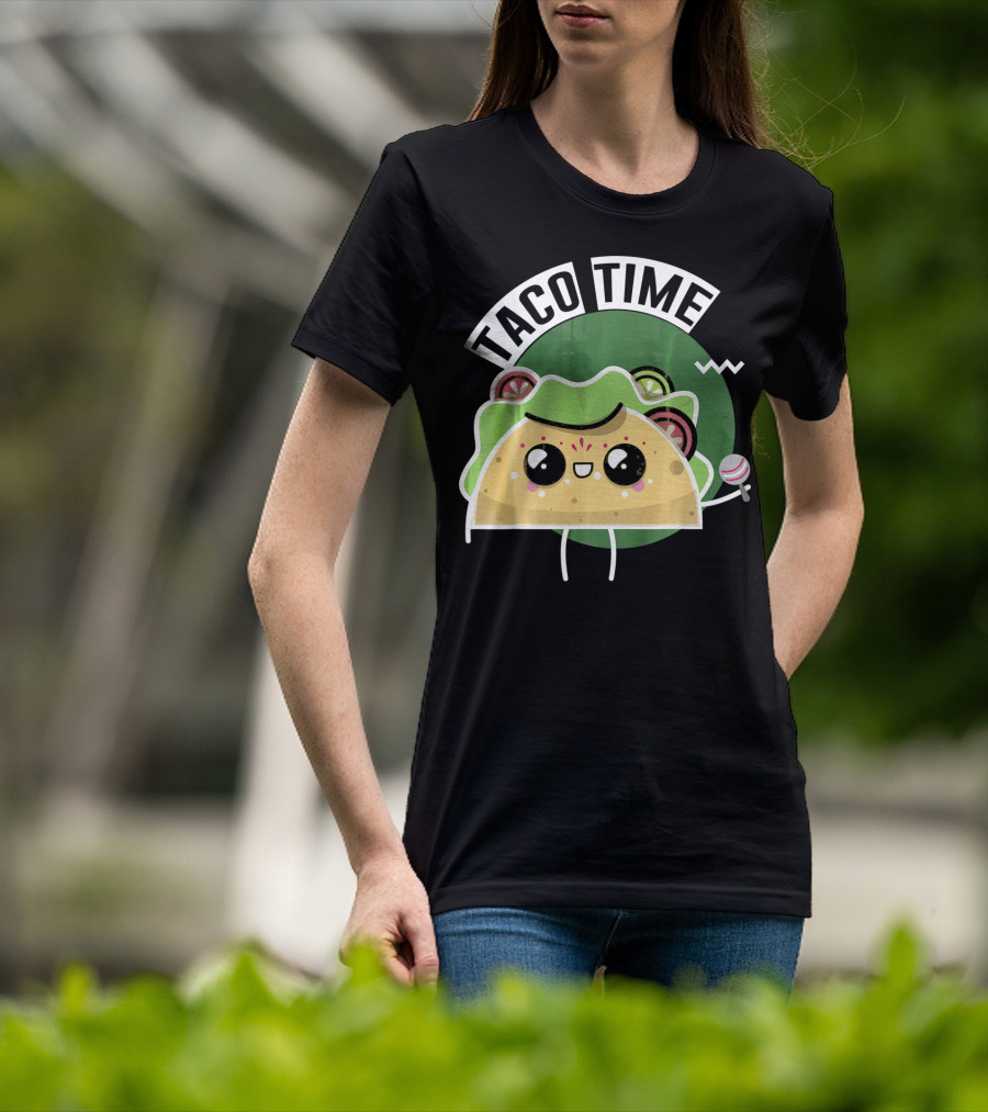 Taco Time Cinco De Mayo Me Food Cartoon Fiesta T-Shirt