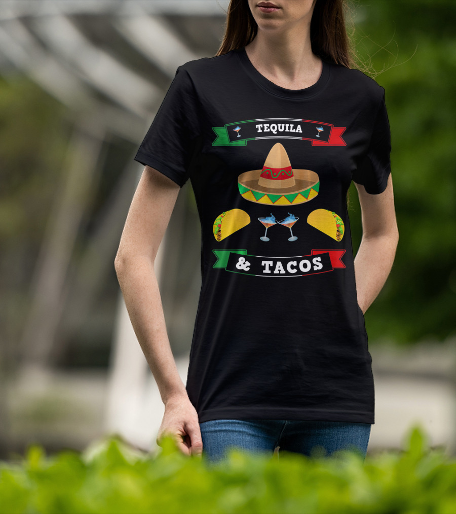 Tequila And Tacos Sombrero Margaritas Cinco De Mayo Mexi T-Shirt