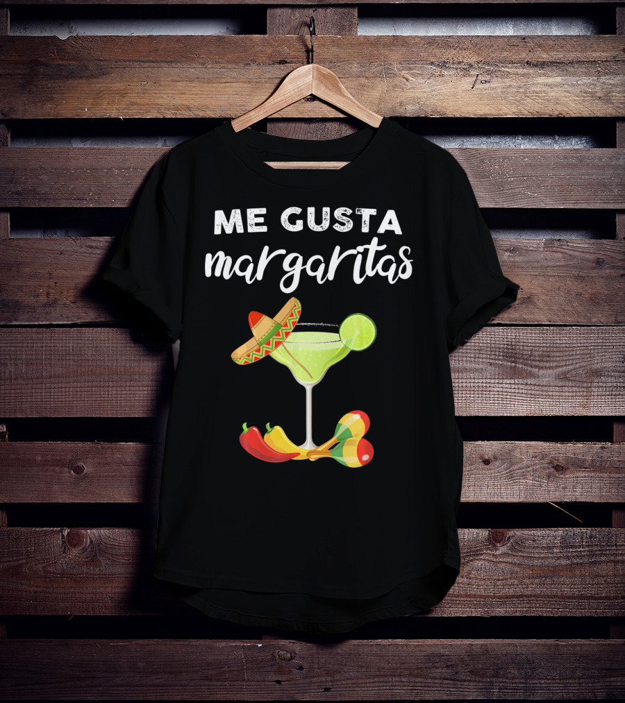 Me Gusta Margaritas Sombrero Lime Peppers Fiesta T-Shirt