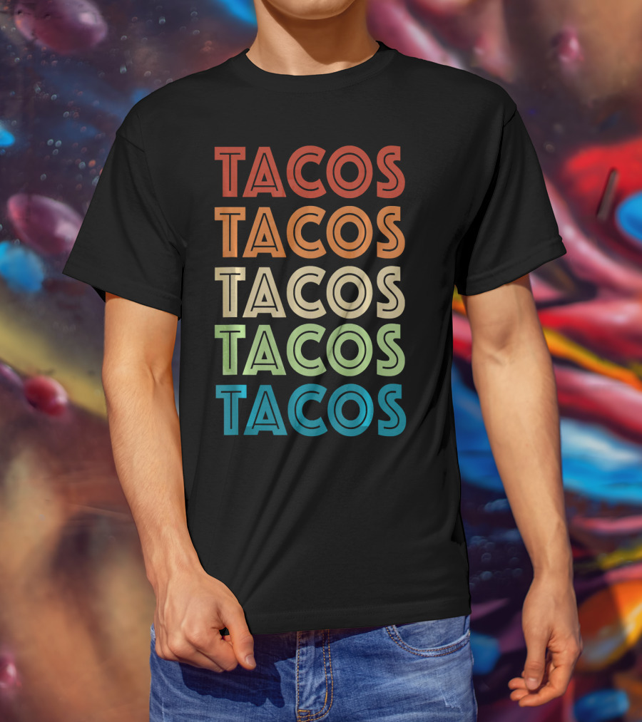 Cinco De Mayo Vintage Tacos Retro Typography T-Shirt