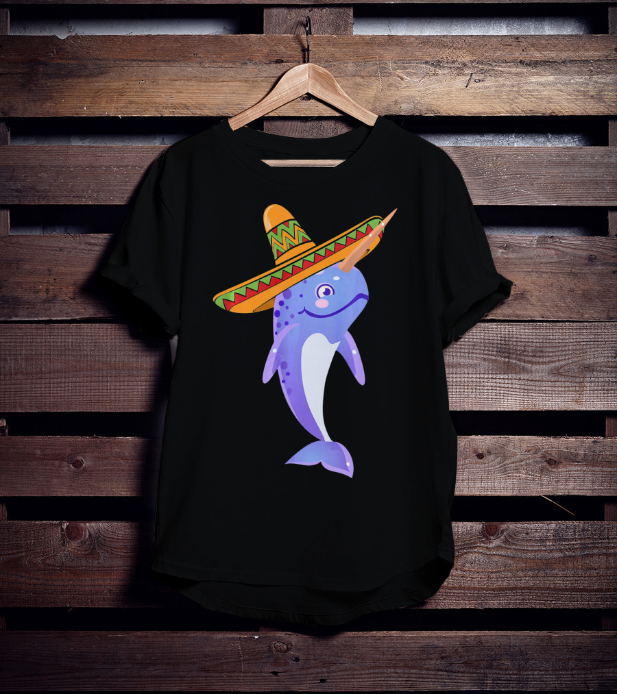 Narwhal Sombrero Mexican Fiesta Cinco De Mayo T-Shirt