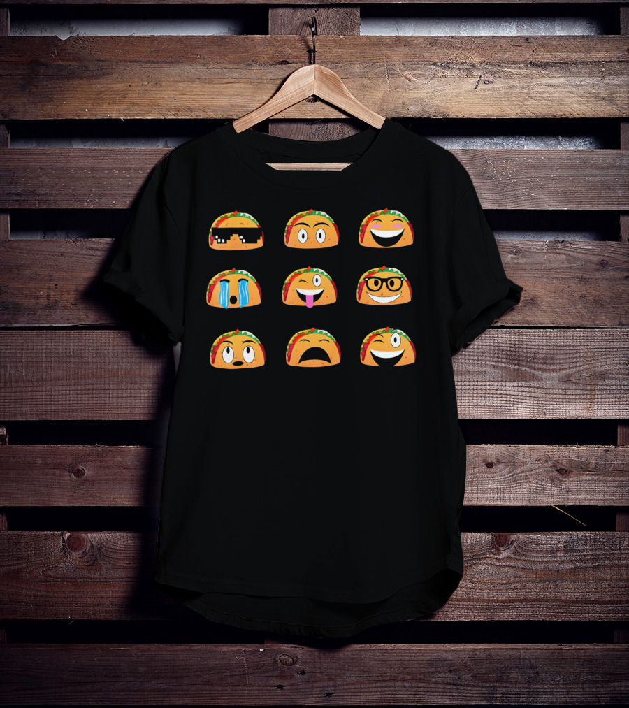 Cinco De Mayo Taco Emoji Faces T-Shirt