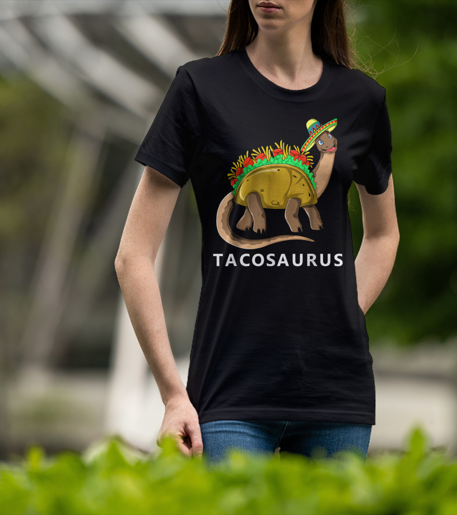 Tacosaurus Cool Dino Taco Sombrero Fiesta Cinco T-Shirt