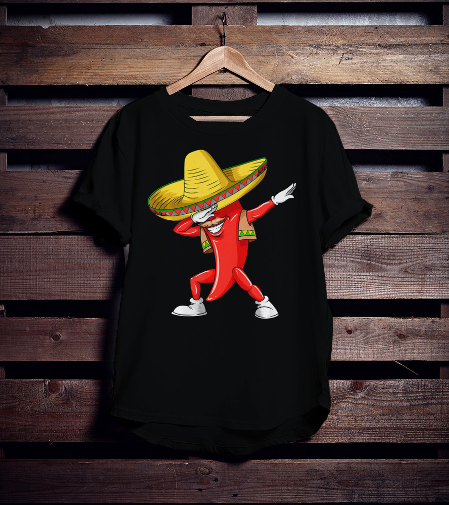 Dabbing Chili Pepper Sombrero Dance Cinco De Mayo T-Shirt