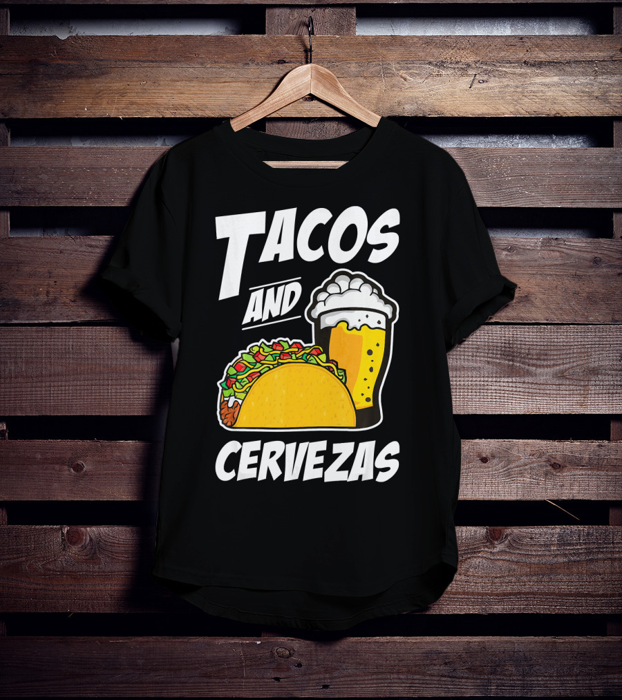 Tacos And Cervezas Funny Cinco De Mayo T-Shirt