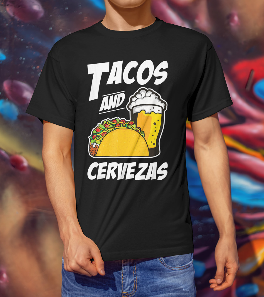 Tacos And Cervezas Funny Cinco De Mayo T-Shirt