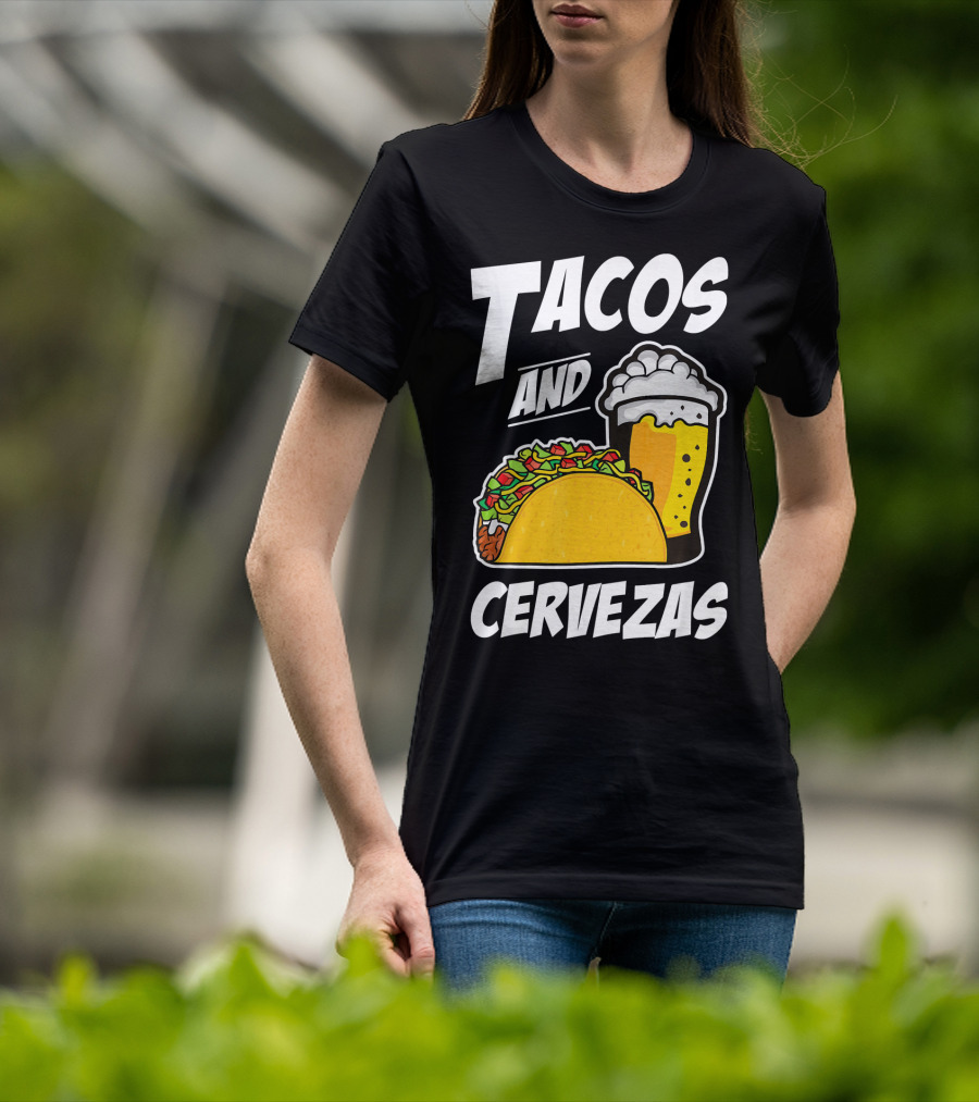 Tacos And Cervezas Funny Cinco De Mayo T-Shirt