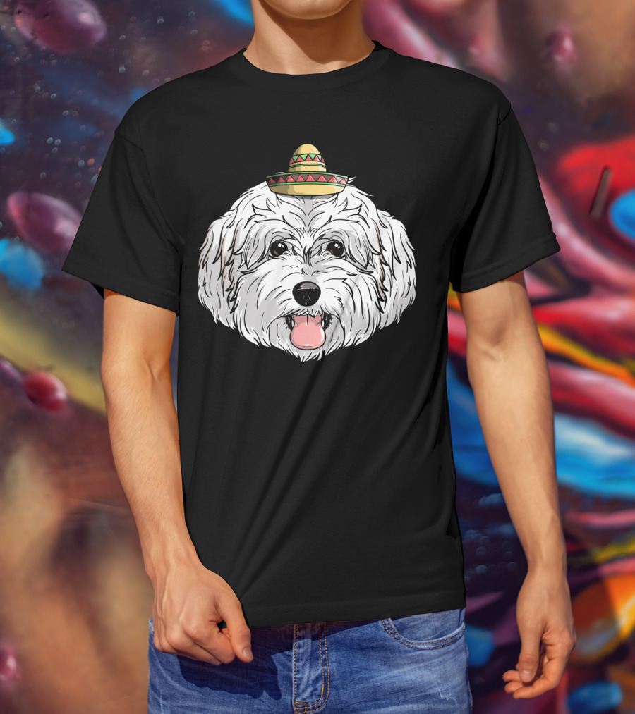 Maltipoo Dog Sombrero Fiesta Cinco De Mayo T-Shirt