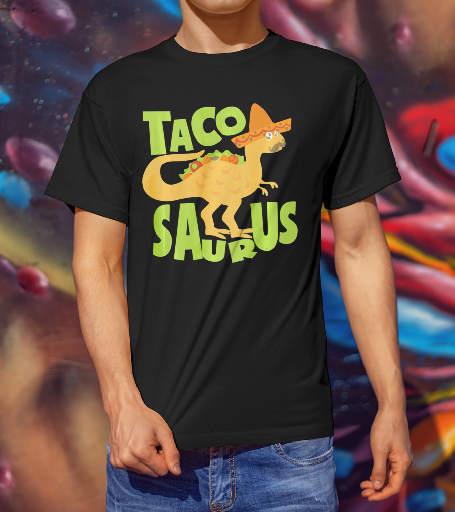 Cinco De Mayo Taco Tacosa Dinosaur Tacosaurus Sombrero T-Shirt