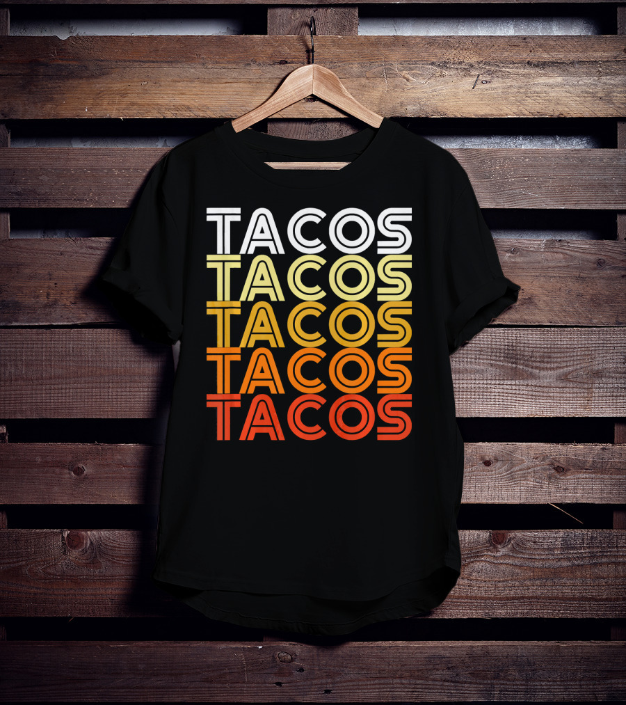 Cool Retro Vintage Tacos Gradient T-Shirt