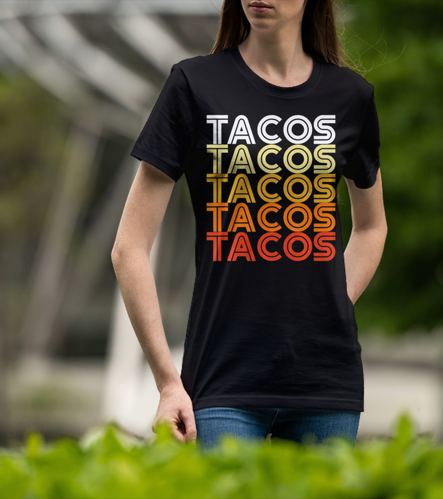 Cool Retro Vintage Tacos Gradient T-Shirt