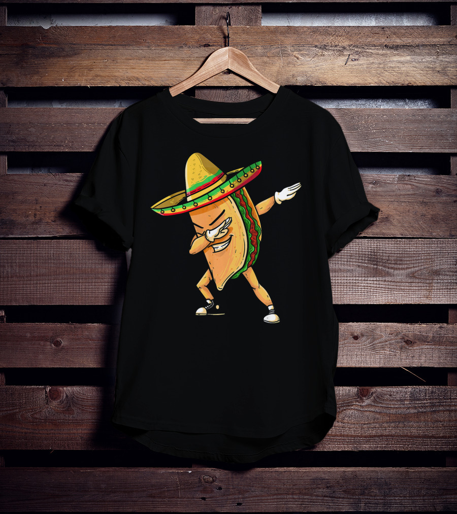 Funny Dabbing Taco Mexican Cinco De Mayo Sombrero Dance T-Shirt