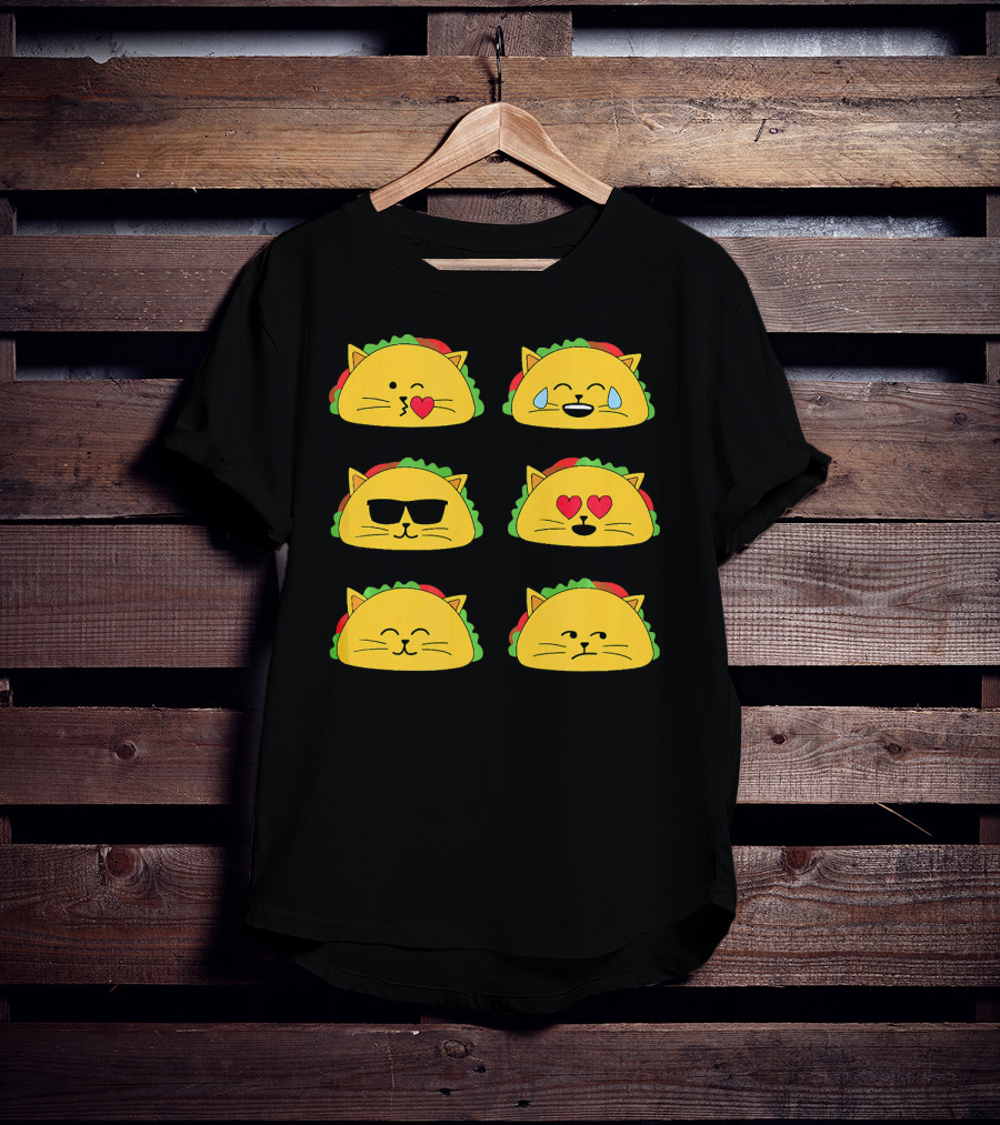 Taco Cat Emoji Faces Tacocat Lover T-Shirt