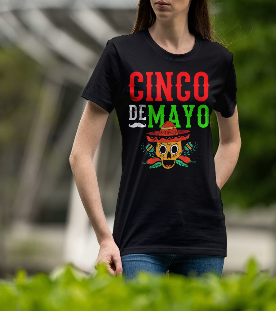 Cinco De Mayo Mariachi Skull Funny Mexic T-Shirt