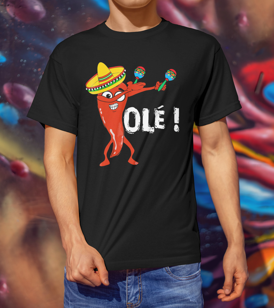Olé Cinco De Mayo Dancing Chili With Sombrero And Maracas T-Shirt