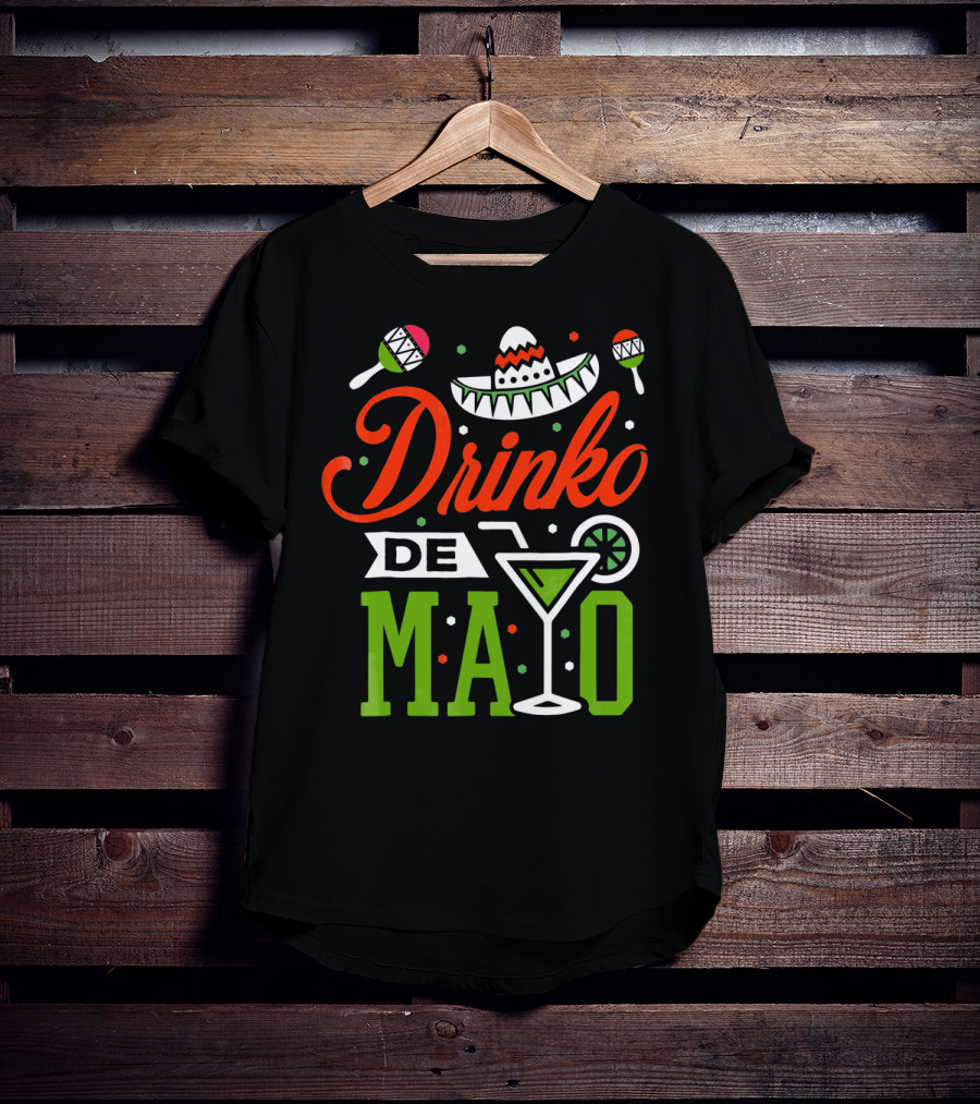 Drinko De Mayo Sombrero Maracas Margarita Icons T-Shirt