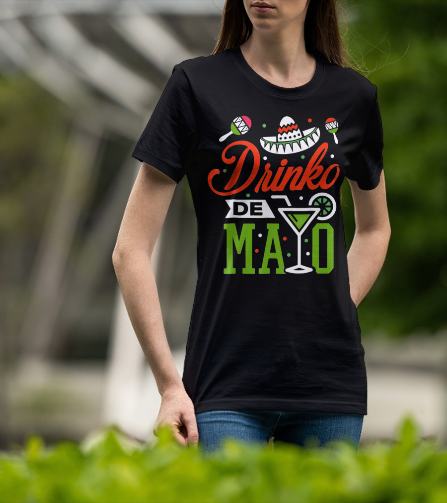 Drinko De Mayo Sombrero Maracas Margarita Icons T-Shirt