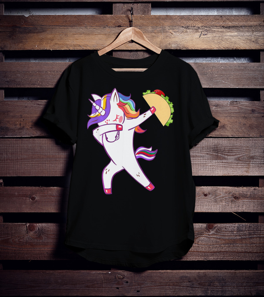 Unicorn Dabbing With Taco Cinco De Mayo T-Shirt