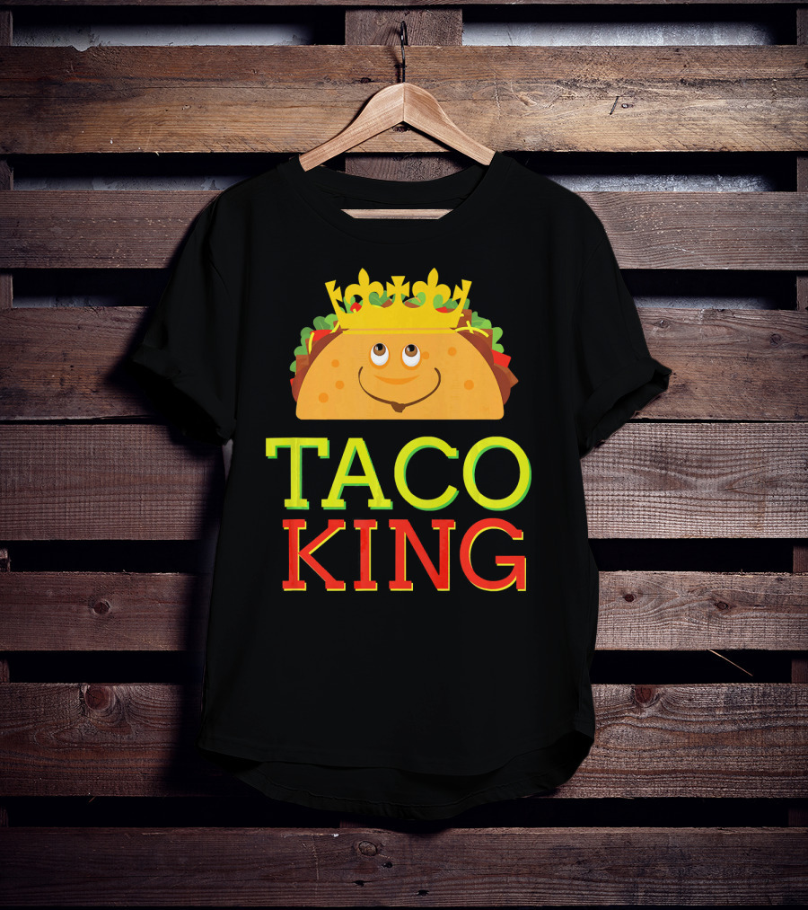 Taco King Funny Cinco DE With Smiling Crowned Taco T-Shirt