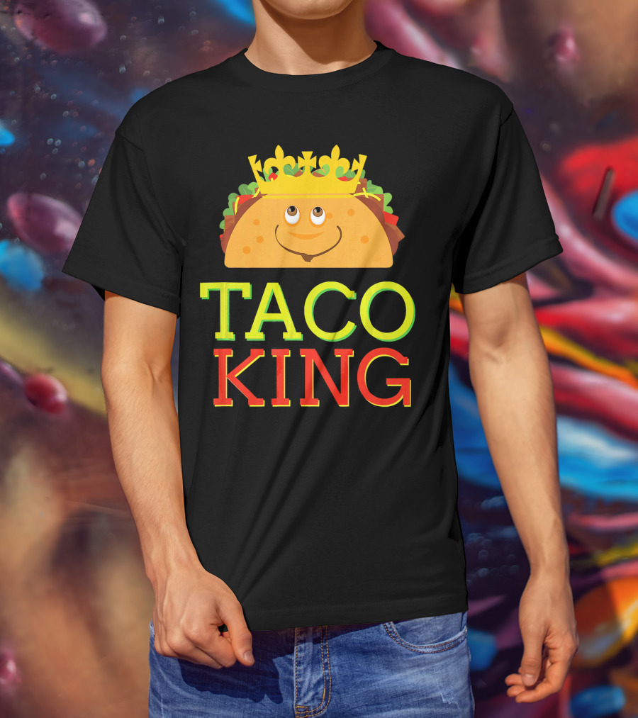 Taco King Funny Cinco DE With Smiling Crowned Taco T-Shirt
