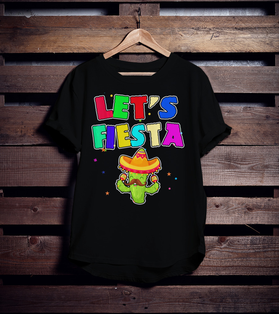 Let's Fiesta Cinco De Mayo Drinko Cactus Sombrero T-Shirt