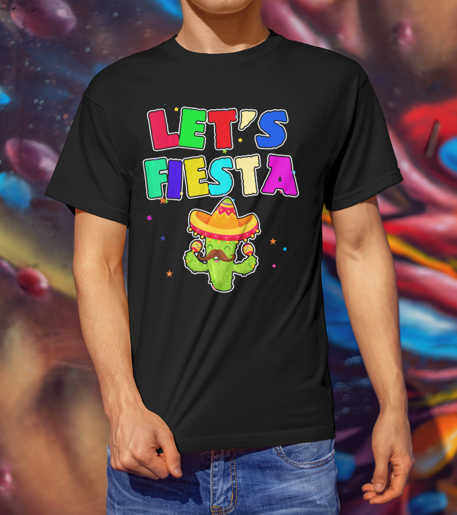 Let's Fiesta Cinco De Mayo Drinko Cactus Sombrero T-Shirt
