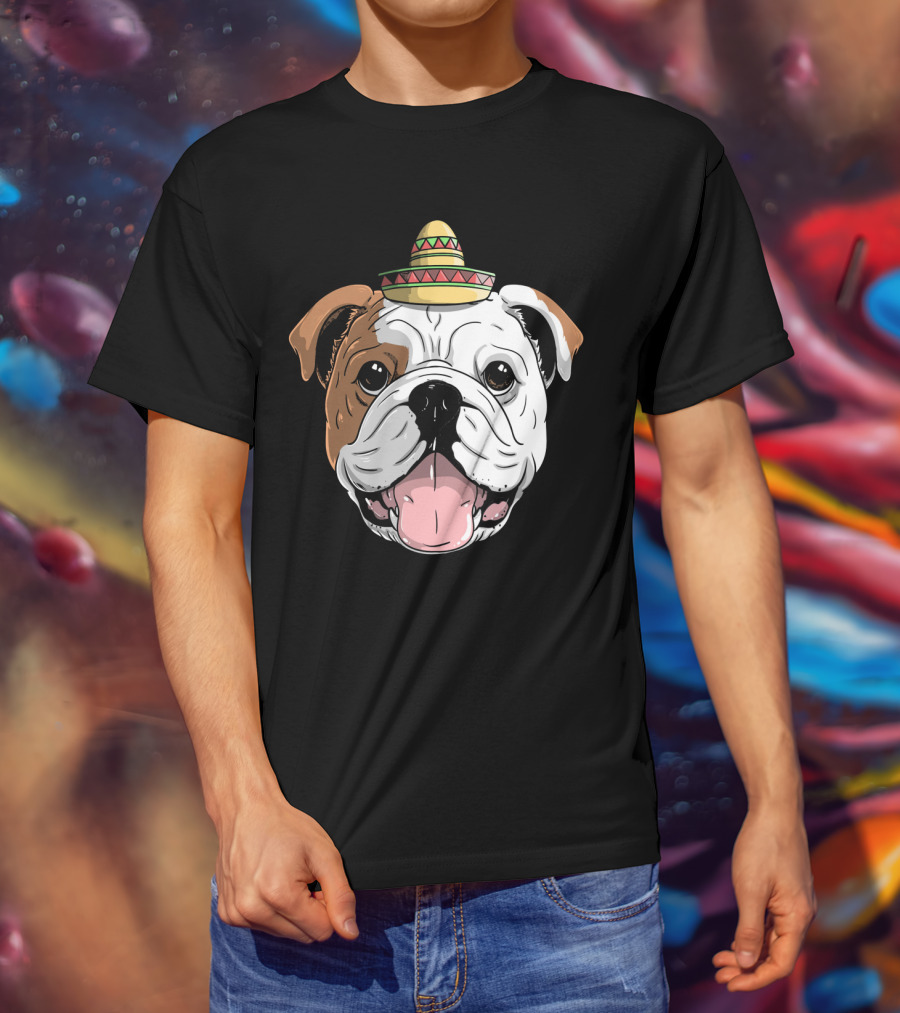 Boxer Dog Sombrero Cinco De Mayo Fiesta Fun T-Shirt
