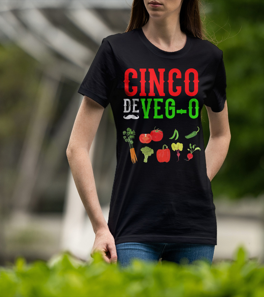 Cinco De Veg-O Vegetarian Vegetables Carrot Broccoli Tomato Pepper Radish T-Shirt