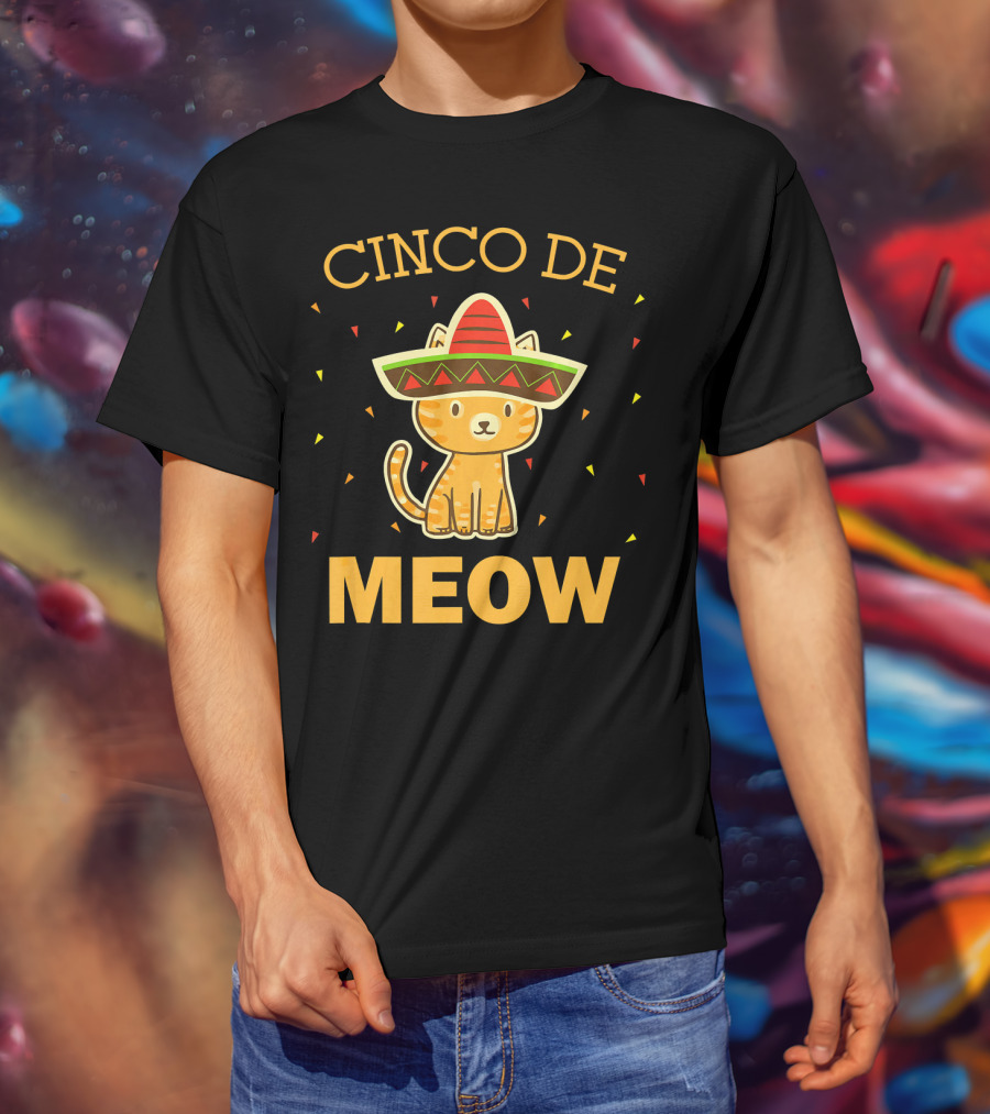 Cinco De Meow Cat Sombrero Kitten T-Shirt
