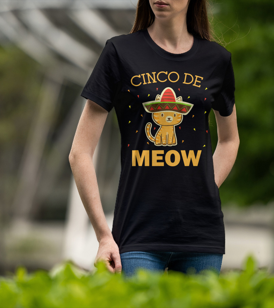 Cinco De Meow Cat Sombrero Kitten T-Shirt