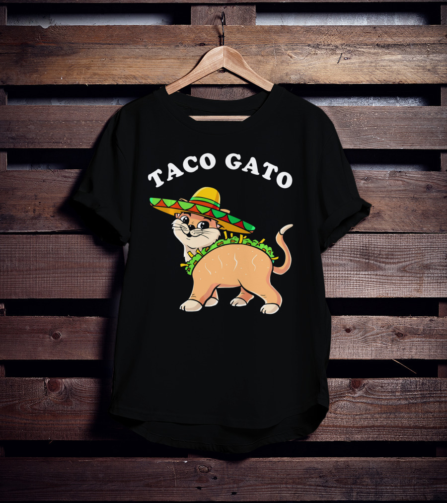 Taco Gato Sombrero Funny Cinco De Mayo Cat T-Shirt