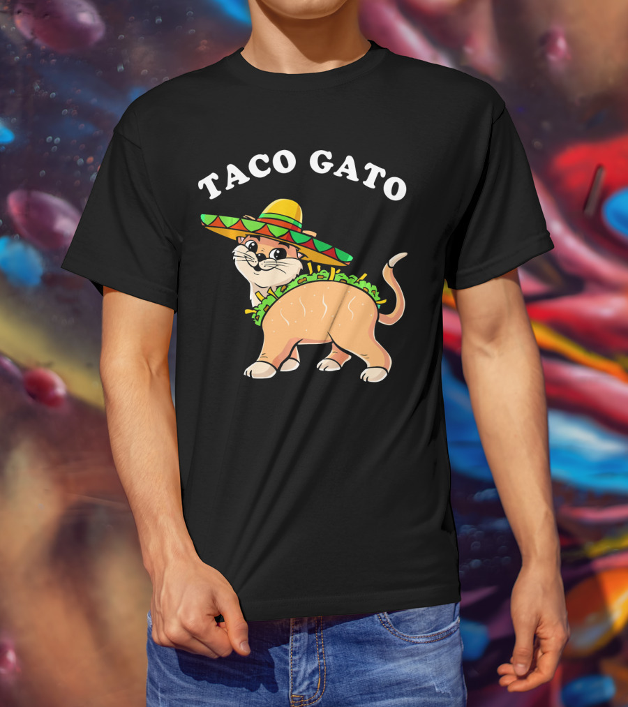 Taco Gato Sombrero Funny Cinco De Mayo Cat T-Shirt