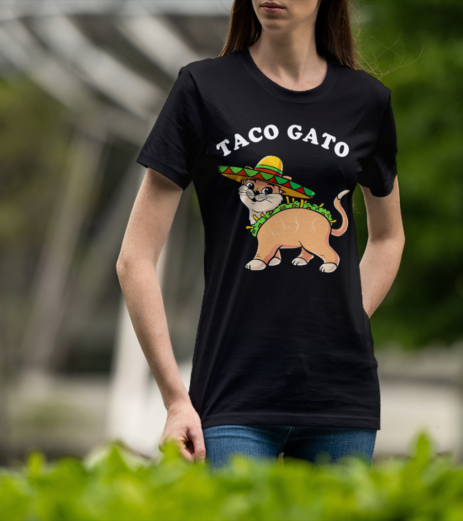 Taco Gato Sombrero Funny Cinco De Mayo Cat T-Shirt