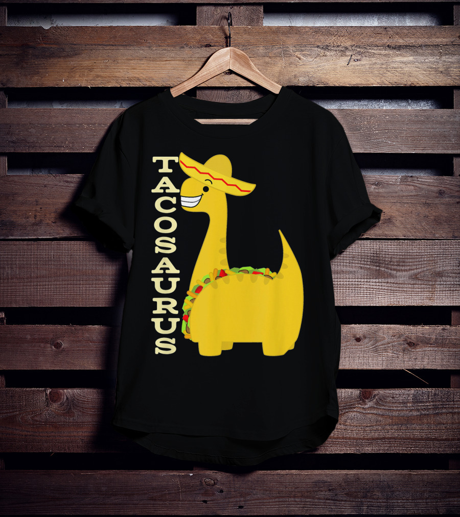 Cinco De Mayo Tacosaurus Dinosaur With Sombrero T-Shirt