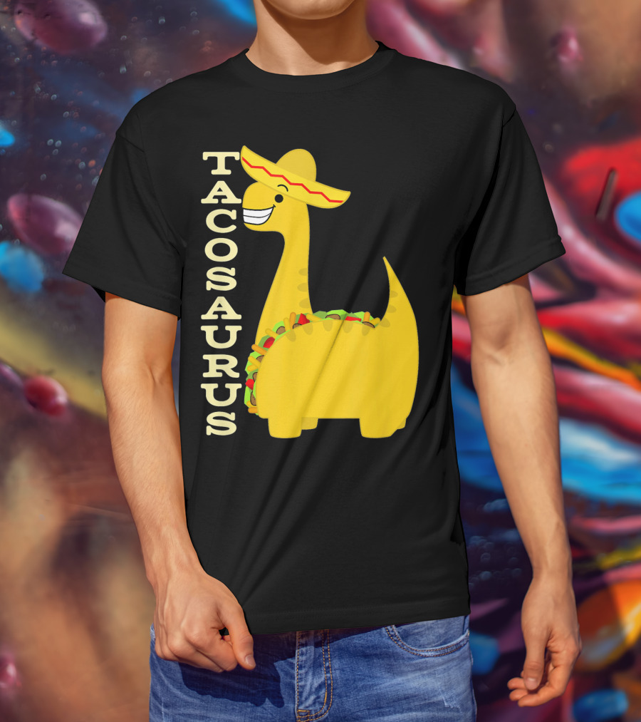 Cinco De Mayo Tacosaurus Dinosaur With Sombrero T-Shirt