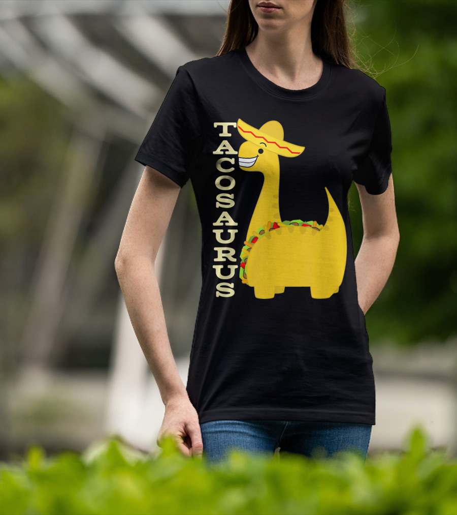 Cinco De Mayo Tacosaurus Dinosaur With Sombrero T-Shirt