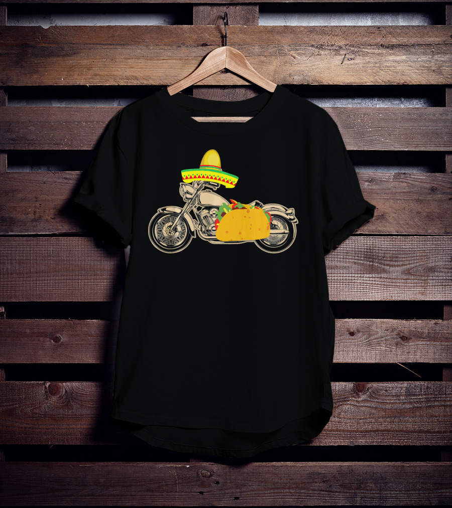 Cinco De Mayo Motorcycle Taco Sombrero Rider T-Shirt