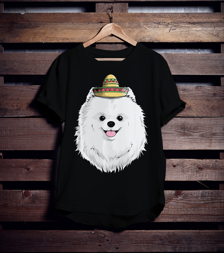 Fiesta Pomeranian Dog Sombrero Cinco De Mayo T-Shirt