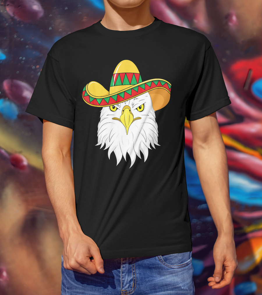 Cinco De Mayo Eagle With Sombrero America Kids T-Shirt