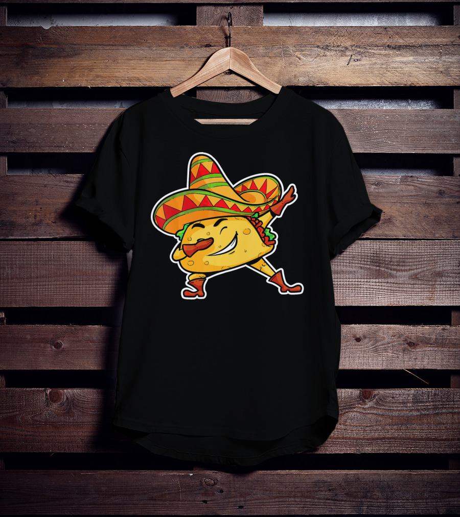 Dabbing Taco With Sombrero Cinco De Mayo T-Shirt