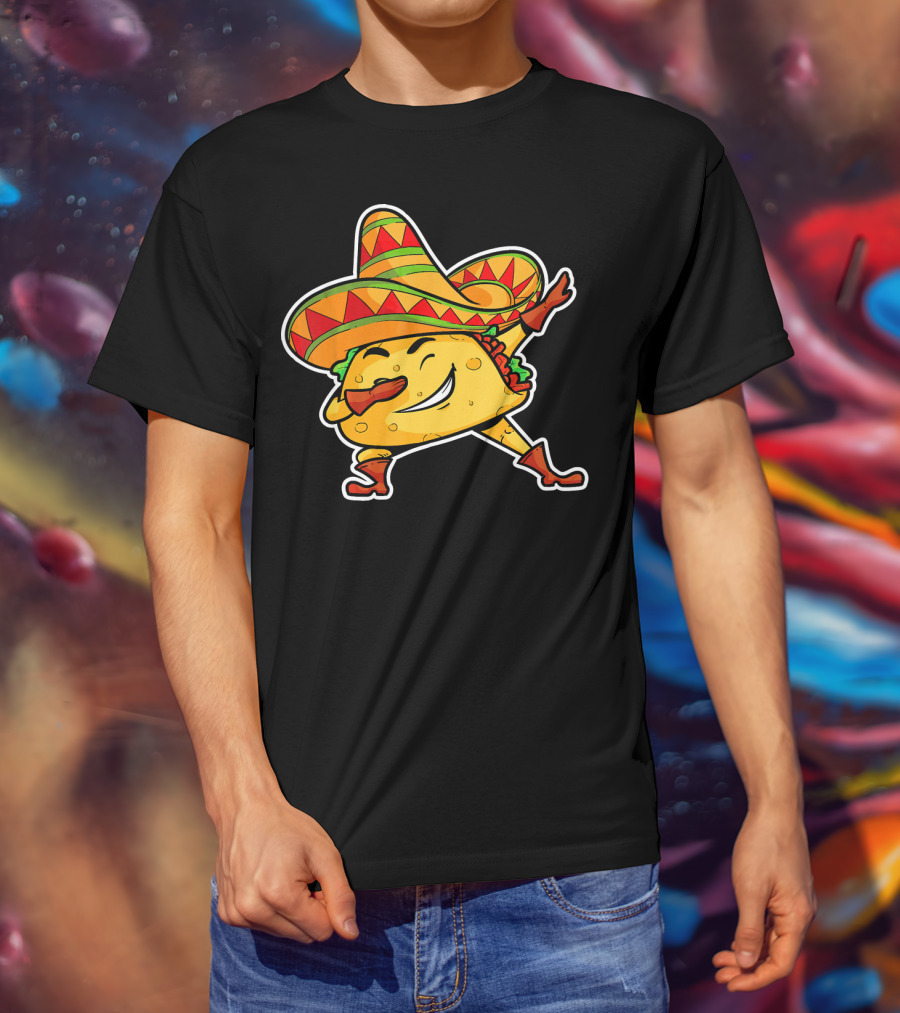 Dabbing Taco With Sombrero Cinco De Mayo T-Shirt