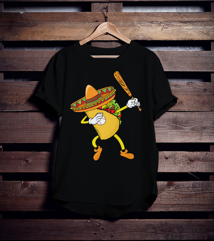 Cinco De Mayo Dabbing Taco Baseball Fiesta T-Shirt