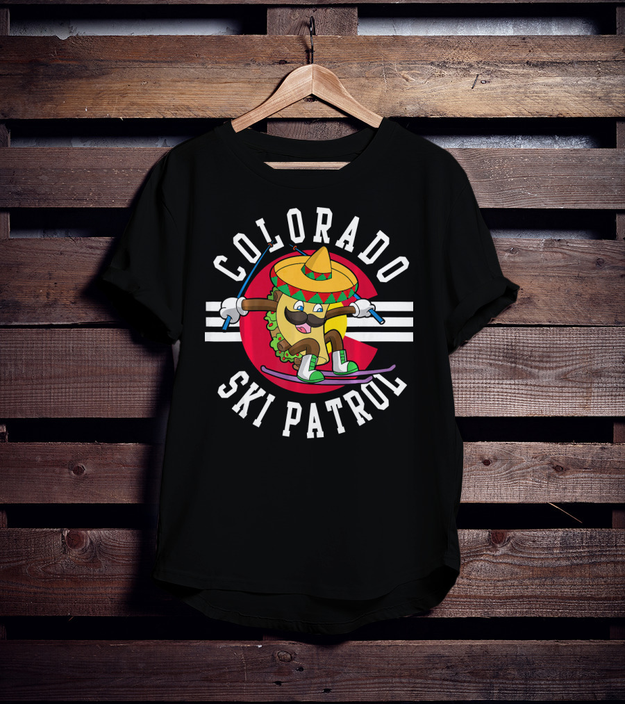 Colorado Ski Patrol Taco Skiing Flag T-Shirt