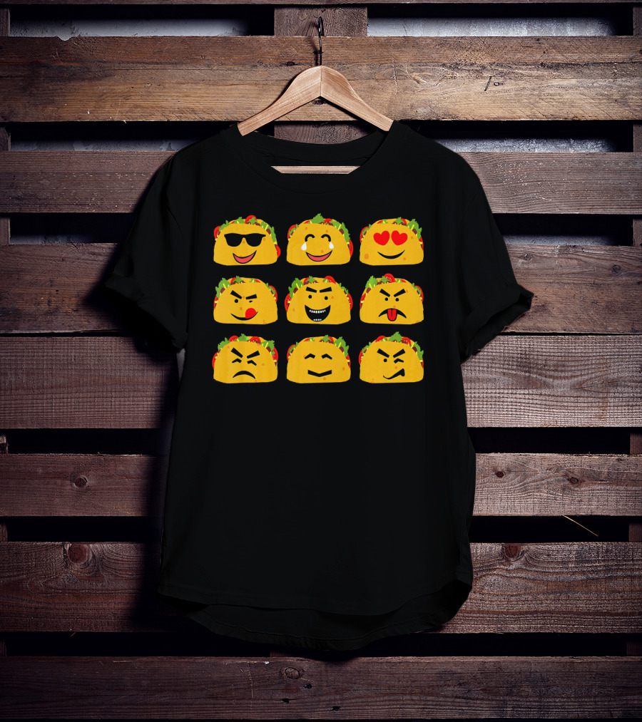 Taco Faces Emoji Cinco De Mayo Mexican T-Shirt