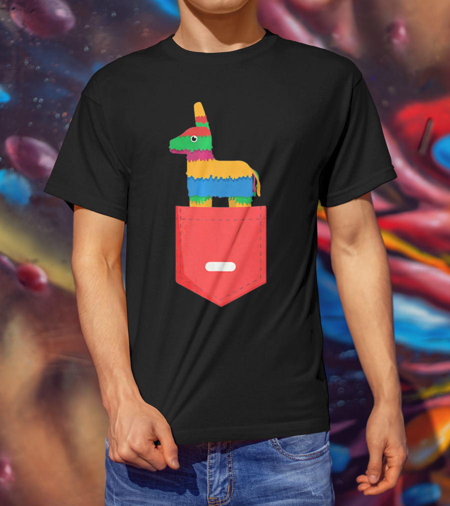 Cinco De Mayo Mexican Pinata In Pocket T-Shirt