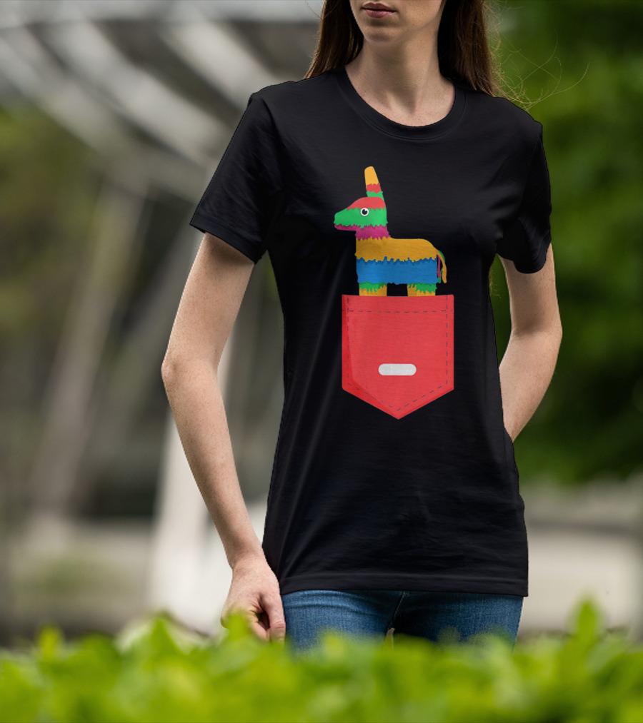 Cinco De Mayo Mexican Pinata In Pocket T-Shirt