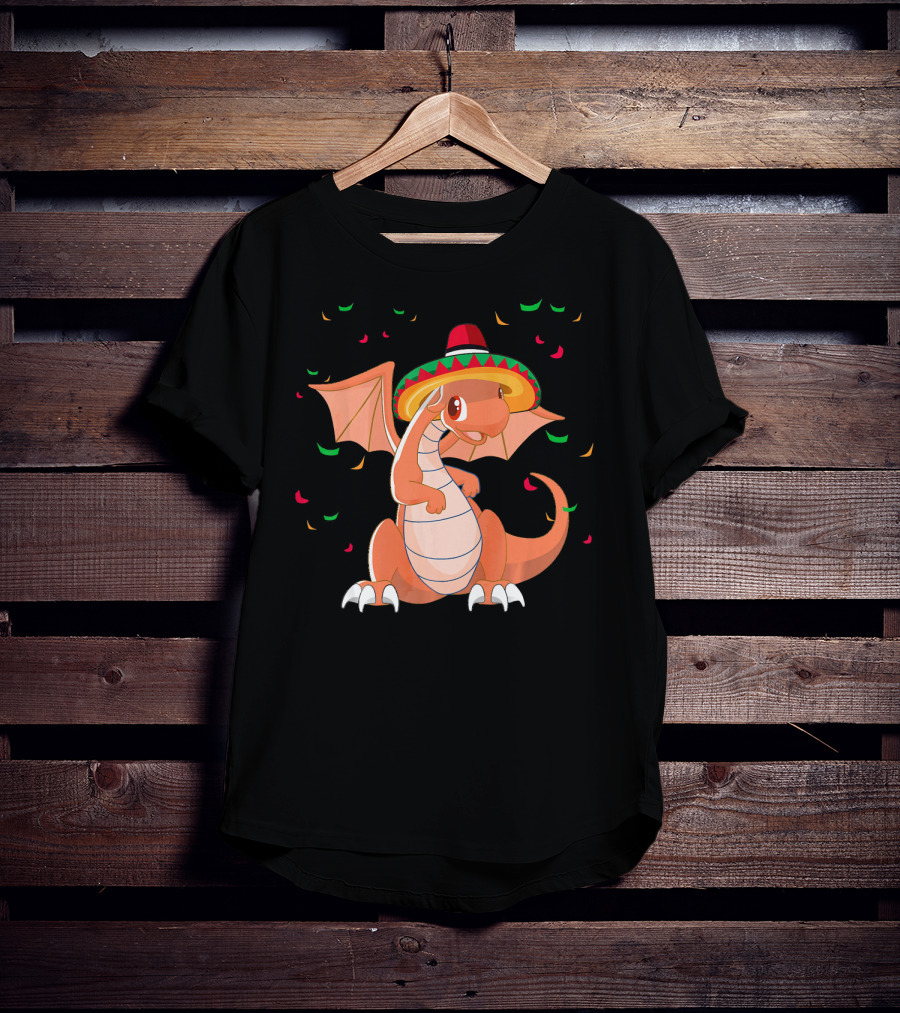 Cute Dragon Cinco De Mayo Celebrations With Sombrero T-Shirt